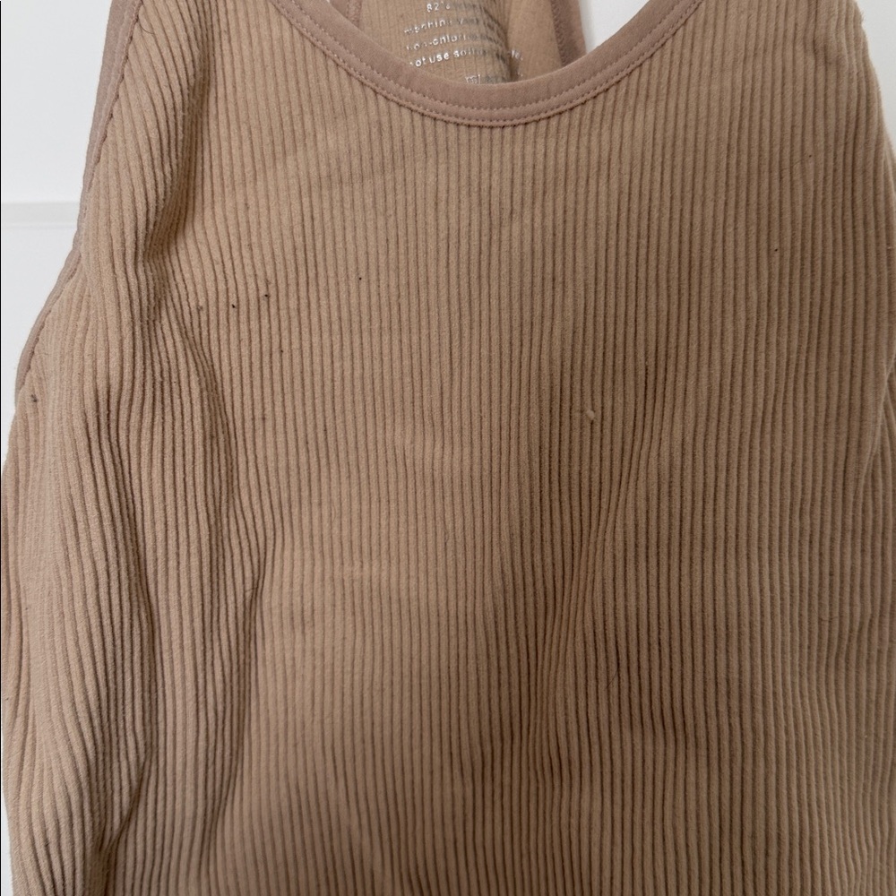 Tan Ribbed Tank Top - M/L - Picture 3 of 4